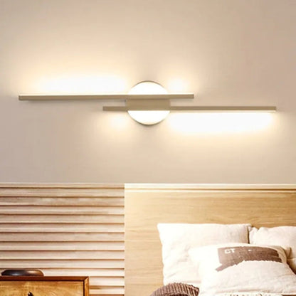 Applique murale LED moderne au design à double ligne Applique murale Electro Paris Blanc Dimmable avec télécommande