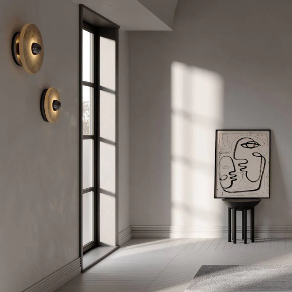 Applique Murale Ronde en Marbre Naturel à LED pour un Éclairage d'Ambiance Chaleureux Éclairage mural Electro Paris