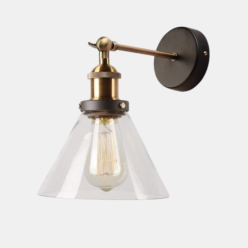 Applique Murale en Verre – Lampe Murale Industrielle Vintage à Abat-Jour Transparent Éclairage mural Electro Paris Clair