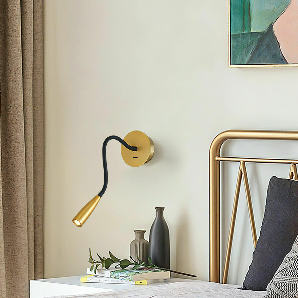 Applique murale LED minimaliste en forme de tube rotatif Readling Light Electro Paris