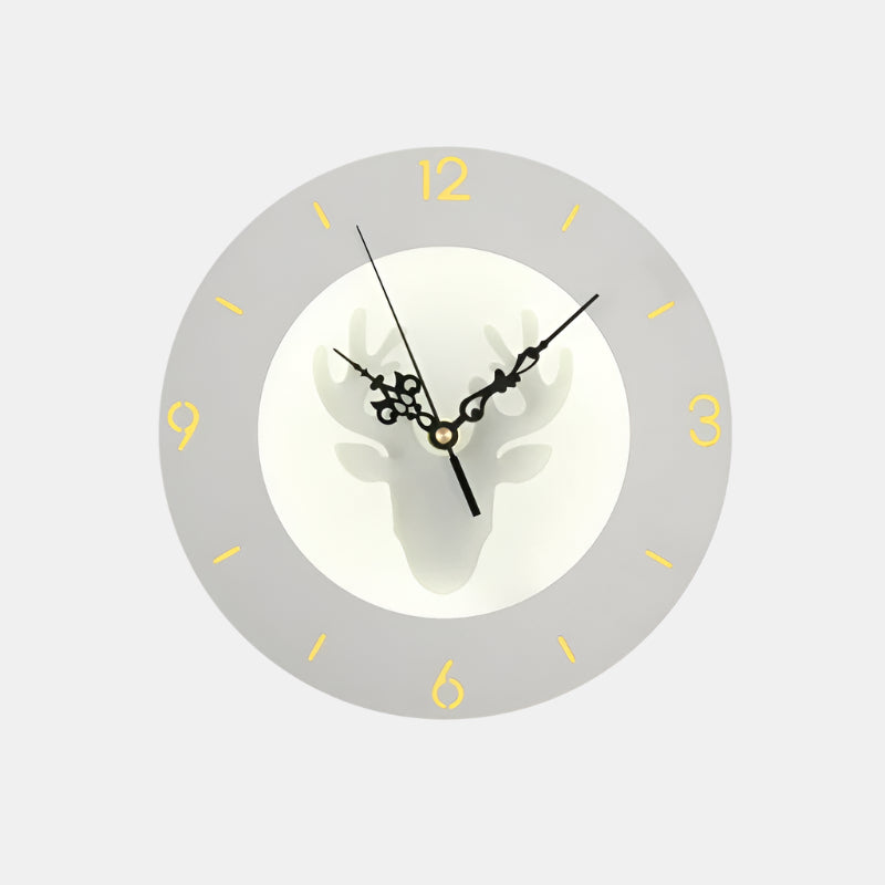 Applique murale LED moderne avec affichage d'horloge intégré Horloge Electro Paris Bois de cerf