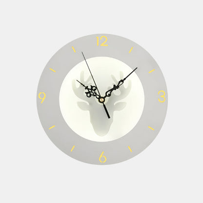Applique murale LED moderne avec affichage d'horloge intégré Horloge Electro Paris Bois de cerf