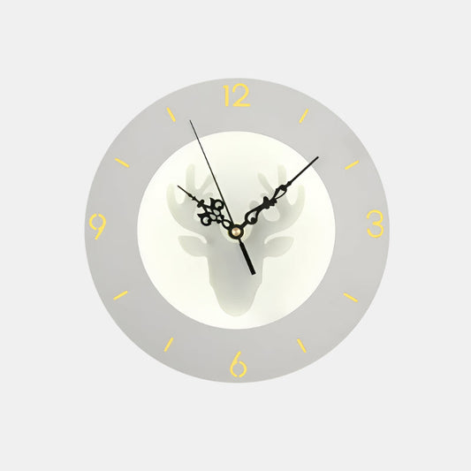 Applique murale LED moderne avec affichage d'horloge intégré Horloge Electro Paris Bois de cerf