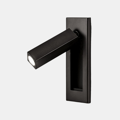 Applique murale LED moderne en aluminium pour un éclairage architectural intégré Éclairage Electro Paris Noir mat Dia 5cm x H 15.5cm carré (Interrupteur caché) Blanc chaud