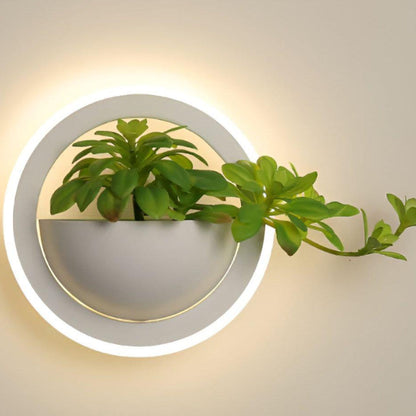 Applique murale minimaliste en plantes artificielles nordiques pour une lumière élégante Wall lamps Electro Paris Cercle Lumière chaude