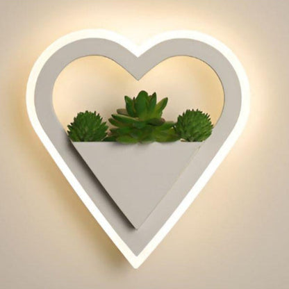 Applique murale minimaliste en plantes artificielles nordiques pour une lumière élégante Wall lamps Electro Paris Cœur Lumière chaude