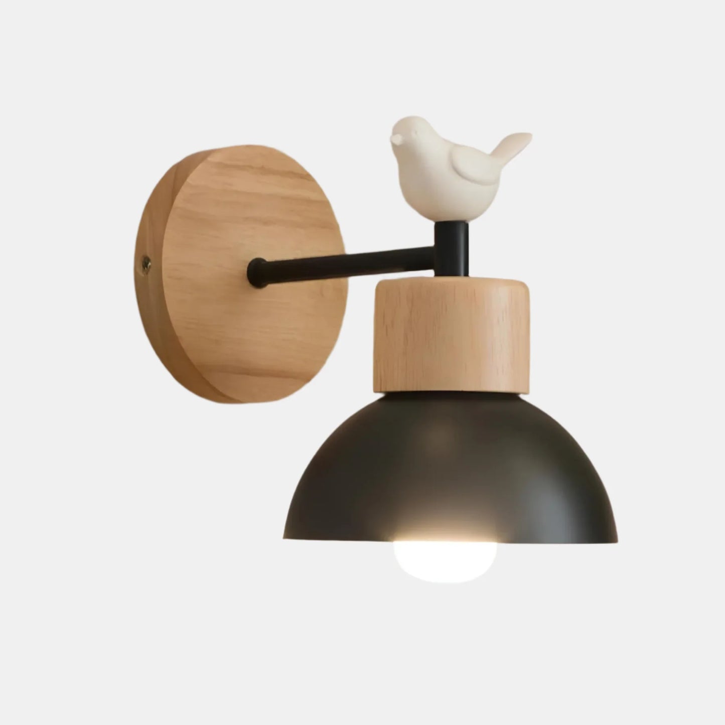 Applique murale rustique avec suspension en bois et expression moderne Wall lamps Electro Paris Oiseau Noir