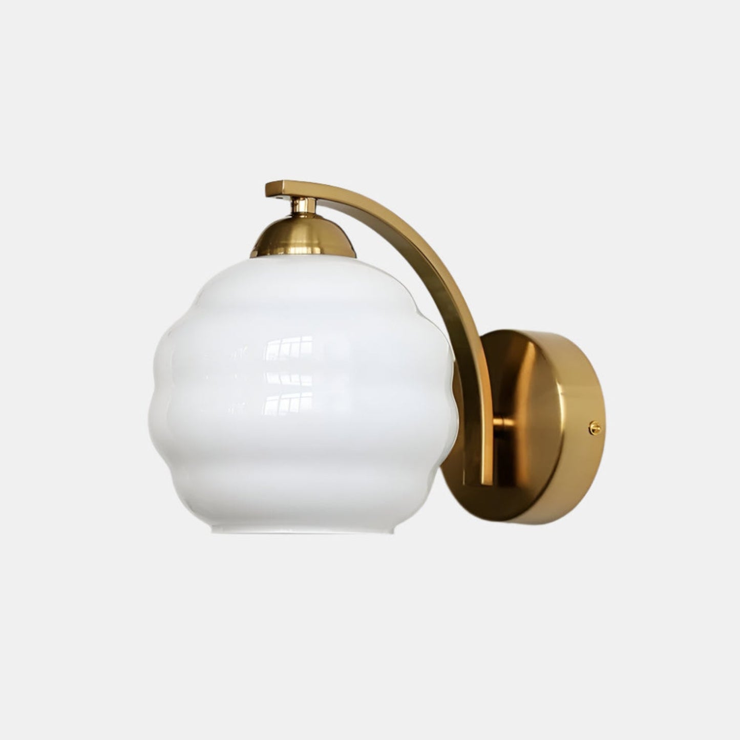 Applique murale vintage classique avec verre bombé Wall lamps Electro Paris Or+blanc