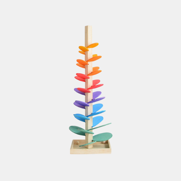 Arbre à Billes en Bois avec Feuilles Arc-en-ciel – Jouet Sonore Montessori pour Tout-Petits Jouets éducatifs Electro Paris 29 cm Multicolore