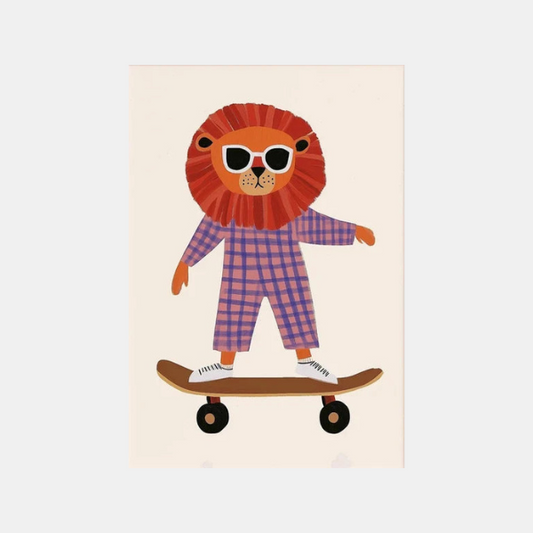 Art Mural pour Chambre d'Enfant avec Animaux Skateurs – Affiche Colorée pour Décor de Garderie Art mural Electro Paris 1 30x42cm Sans Cadre