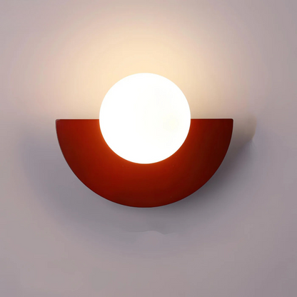 Applique Murale LED Astra – Design Moderne Demi-Lune Indoor Wall Lamp Electro Paris Rouge vin