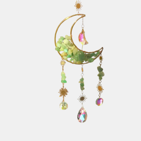 Attrape-Rêves Prismatique – Ambiance Mystique et Lunaire Home decor Electro Paris Vert