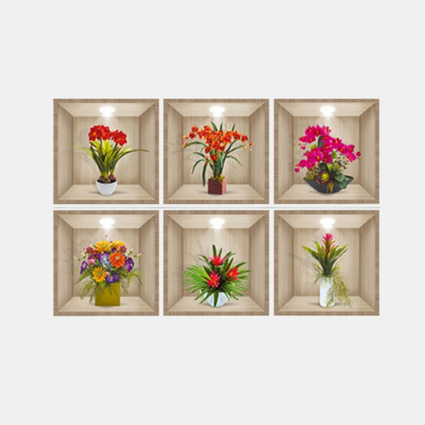 Autocollants Muraux 3D – Décor Plantes et Fleurs pour Chambre Electro Paris A