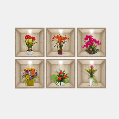Autocollants Muraux 3D – Décor Plantes et Fleurs pour Chambre Electro Paris A