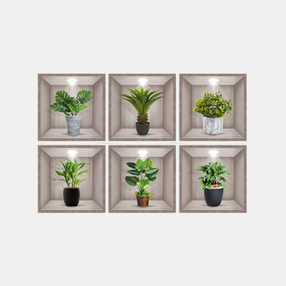 Autocollants Muraux 3D – Décor Plantes et Fleurs pour Chambre Electro Paris C