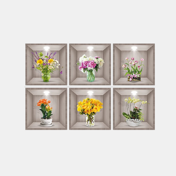 Autocollants Muraux 3D – Décor Plantes et Fleurs pour Chambre Electro Paris D