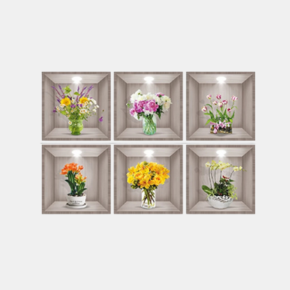 Autocollants Muraux 3D – Décor Plantes et Fleurs pour Chambre Electro Paris D