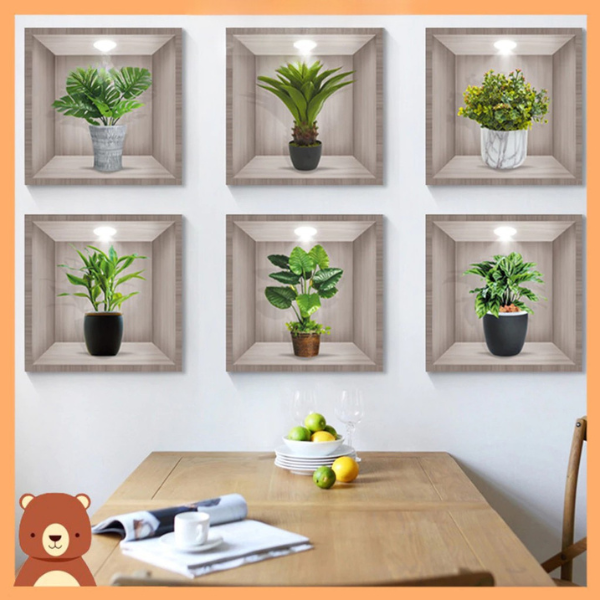 Autocollants Muraux 3D – Décor Plantes et Fleurs pour Chambre Electro Paris