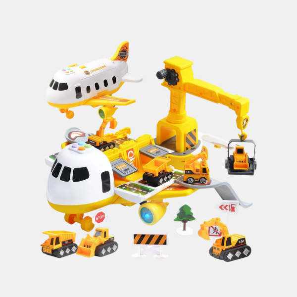 Avion Jouet Interactif avec Voitures – Set de Jeu et Rangement de Véhicules pour Tout-Petits Véhicules jouets Electro Paris Technique