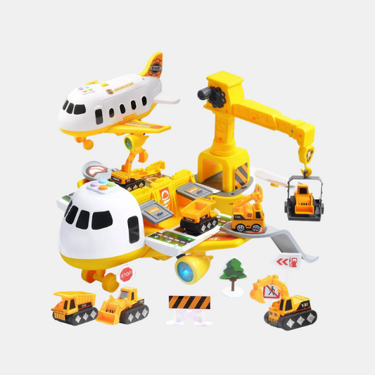 Avion Jouet Interactif avec Voitures – Set de Jeu et Rangement de Véhicules pour Tout-Petits Véhicules jouets Electro Paris Technique