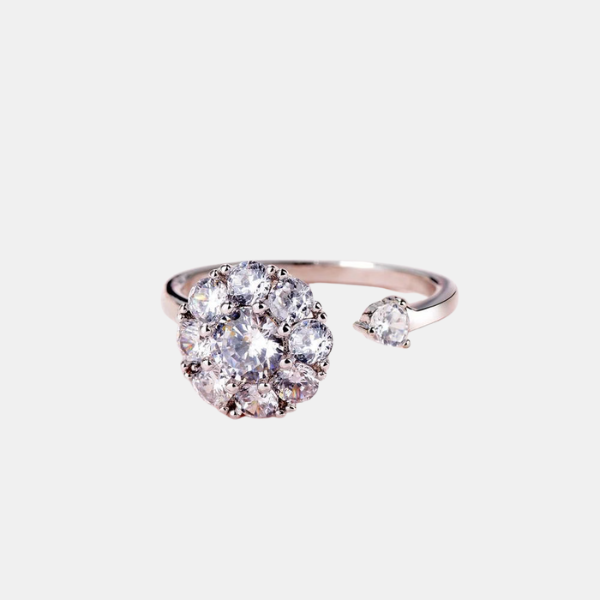 Bague Argent à Cristal Tournant – Élégance et Dynamisme Electro Paris