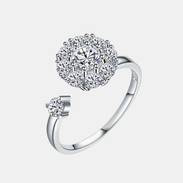 Bague Argent à Cristal Tournant – Élégance et Dynamisme Electro Paris