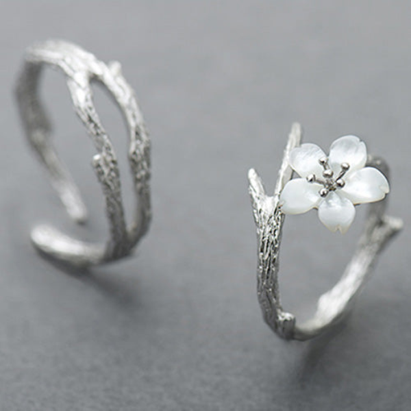 Bague Couple Élégante – Argent et Cerisier Couple Rings Electro Paris