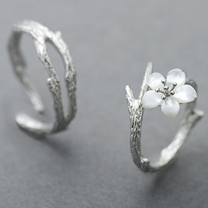 Bague Couple Élégante – Argent et Cerisier Couple Rings Electro Paris