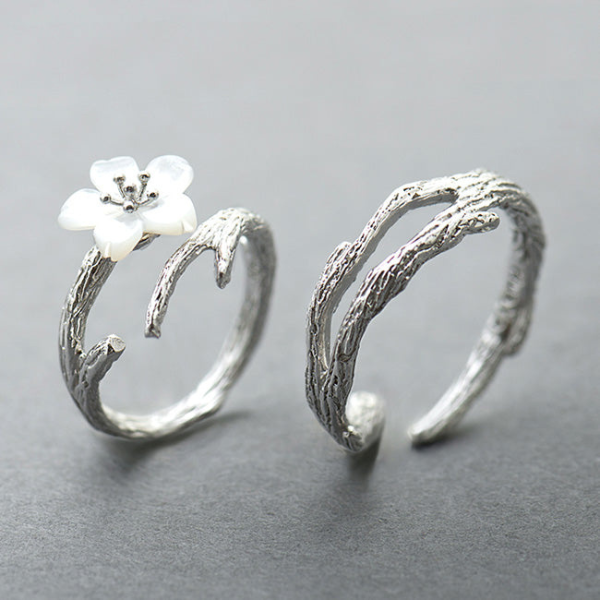 Bague Couple Élégante – Argent et Cerisier Couple Rings Electro Paris
