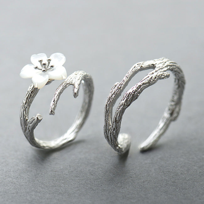 Bague Couple Élégante – Argent et Cerisier Couple Rings Electro Paris