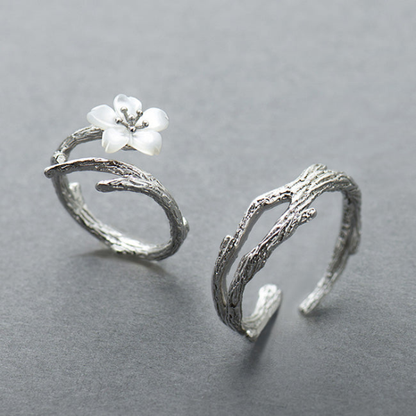 Bague Couple Élégante – Argent et Cerisier Couple Rings Electro Paris