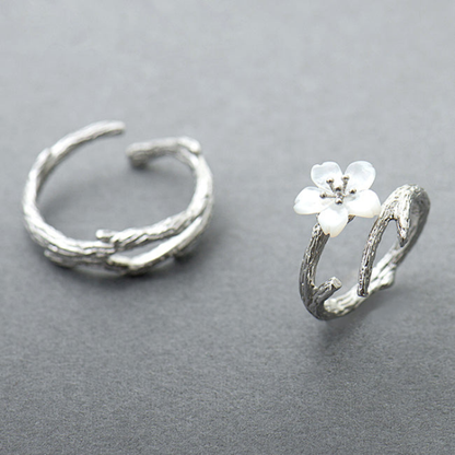 Bague Couple Élégante – Argent et Cerisier Couple Rings Electro Paris