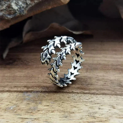 Bague Gothique Vintage Élégante – Finition Argent Vieilli Raffiné Vintage Gothic Spine Ring Electro Paris
