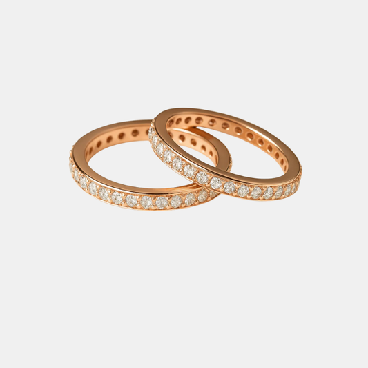 Bagues Élégantes pour Femme en Acier Inoxydable et Cristal Jewelry Ring Standard Electro Paris Rose Or 5