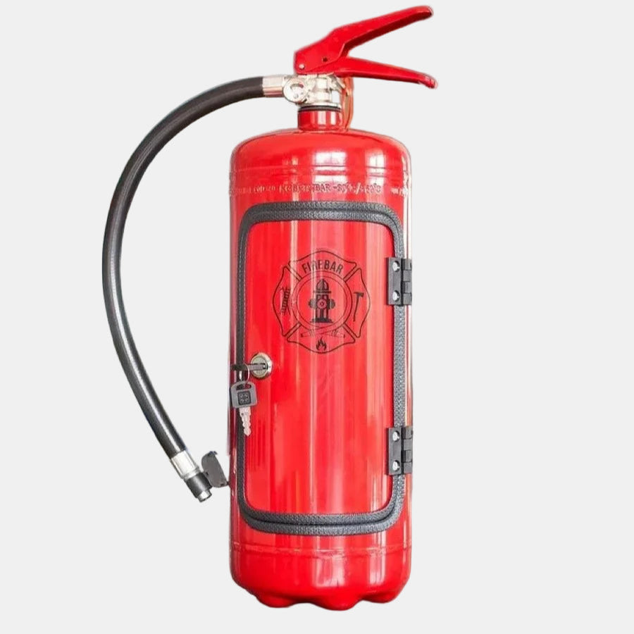 FireBar Mini Bar Caché – Rangement de Boissons dans un Extincteur Stylé Bar anti-incendie Electro Paris Rouge