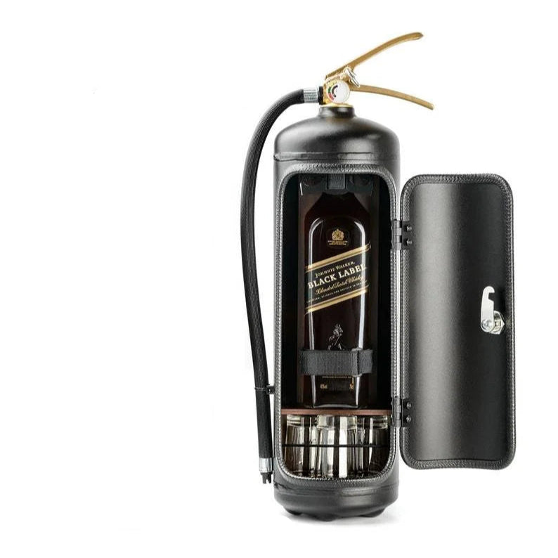 FireBar Mini Bar Caché – Rangement de Boissons dans un Extincteur Stylé Bar anti-incendie Electro Paris Noir