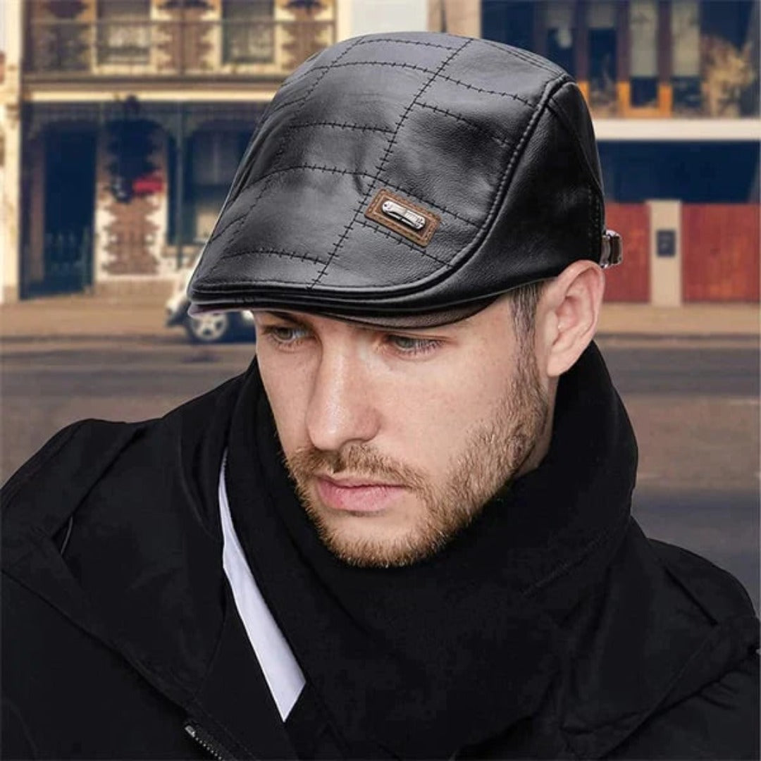 Casquette Plate Rétro en Cuir pour Homme – Béret Classique pour Toutes Saisons Chapeaux pour hommes Electro Paris