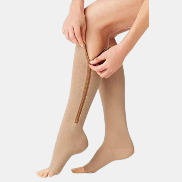 Bas de compression avec ouverture pratique Electro Paris beige S/M