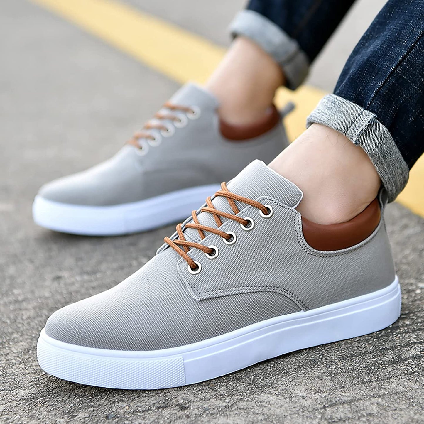 Baskets en Toile pour Hommes à Semelle Blanche – Chaussures Décontractées pour un Style Moderne Baskets pour hommes Electro Paris