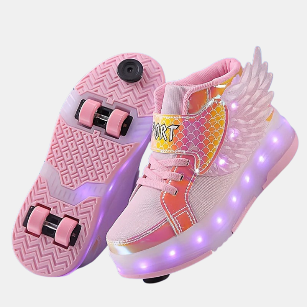 Baskets à Roulettes LED Fantaisie – Effet Ailes & Recharge USB Baskets Electro Paris Rose 29