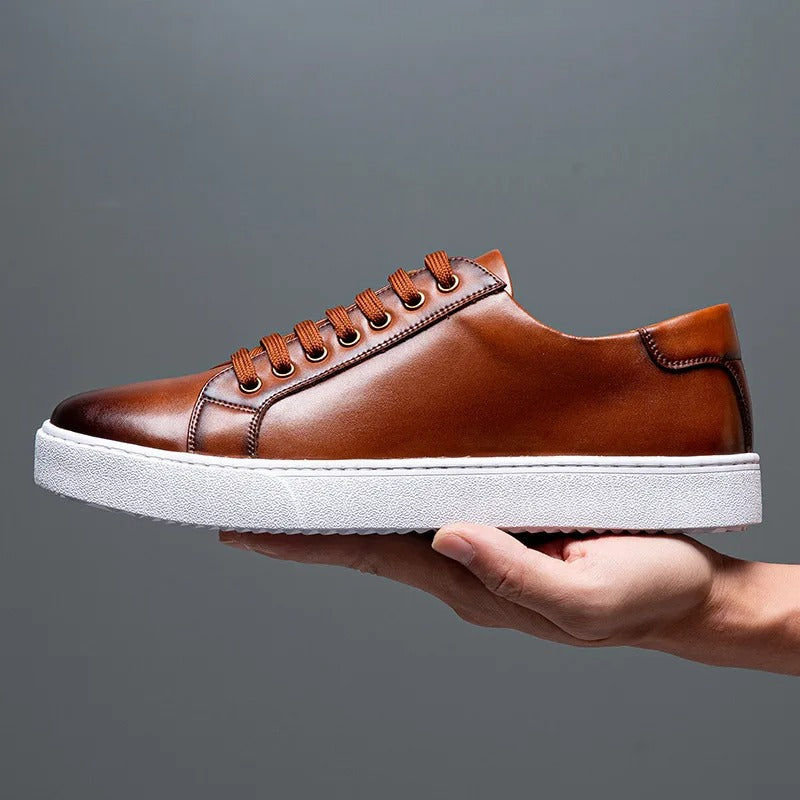 Baskets en Cuir Élégantes pour Hommes Baskets Electro Paris Marron 38