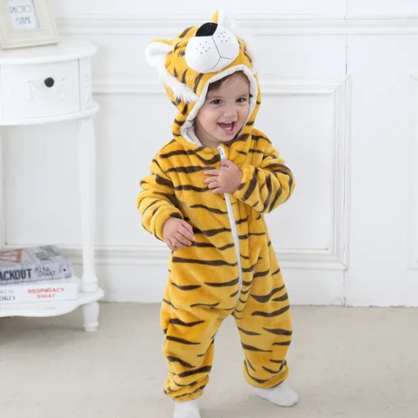 Bodies Bébé Motif Animaux Adorables – Confort Doux pour Tout-Petit *JungleBuddies Baby Onesies - Schattige Dierlijke Onesies voor Jouw Kleintje Electro Paris Tigre 70 (0-6 mois)