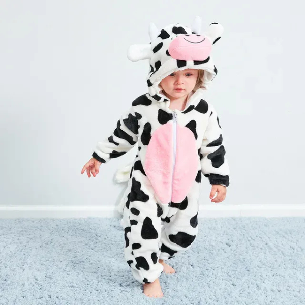 Bodies Bébé Motif Animaux Adorables – Confort Doux pour Tout-Petit *JungleBuddies Baby Onesies - Schattige Dierlijke Onesies voor Jouw Kleintje Electro Paris Vache 70 (0-6 mois)