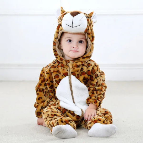 Bodies Bébé Motif Animaux Adorables – Confort Doux pour Tout-Petit *JungleBuddies Baby Onesies - Schattige Dierlijke Onesies voor Jouw Kleintje Electro Paris Léopard 70 (0-6 mois)