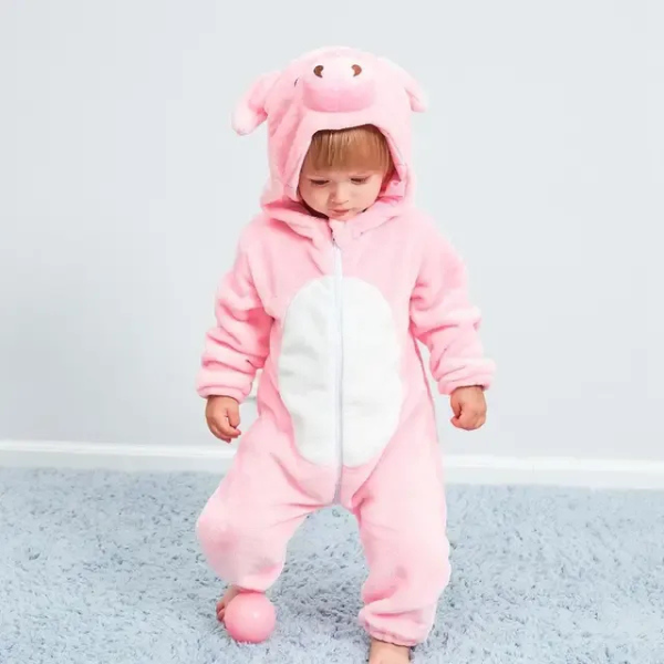 Bodies Bébé Motif Animaux Adorables – Confort Doux pour Tout-Petit *JungleBuddies Baby Onesies - Schattige Dierlijke Onesies voor Jouw Kleintje Electro Paris Cochon Rose 70 (0-6 mois)