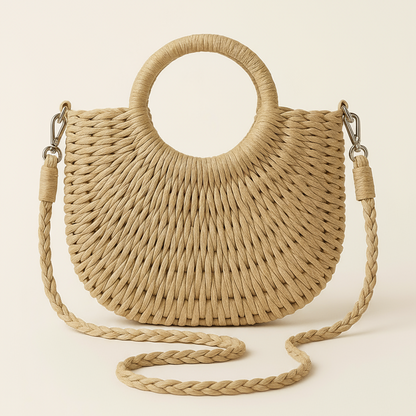Sac À Main En Paille Naturelle Style Bohème Chic Pour L’Été Black Friday Deal Shoulder bag Electro Paris