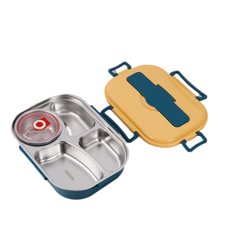 Boîte à Lunch Isotherme en Acier Inoxydable – Compartiments pour Repas Chaud Boîtes à lunch et sacs Electro Paris Jaune 4 compartiments avec louche