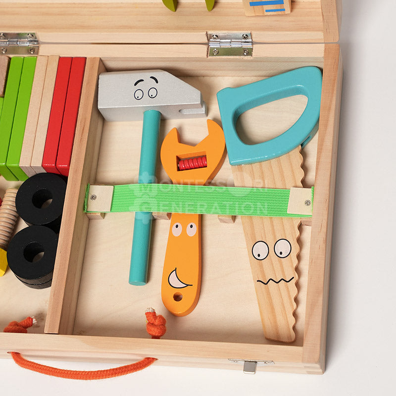Boîte à Outils en Bois pour Enfants – Ensemble de Jeu d'Imitation Montessori pour le Développement Jouets Montessori Electro Paris