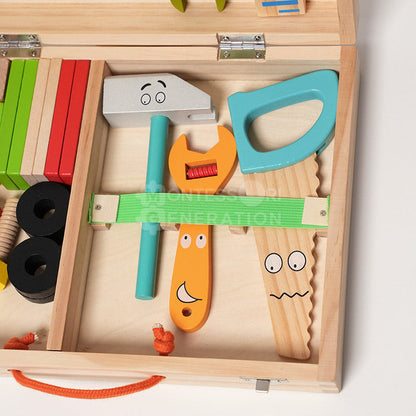 Boîte à Outils en Bois pour Enfants – Ensemble de Jeu d'Imitation Montessori pour le Développement Jouets Montessori Electro Paris