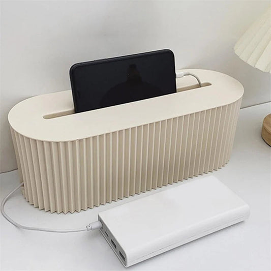 Boîte de Rangement Élégante pour Câbles et Prises – Grande Capacité, Organisation Optimale Boîtes et bacs Electro Paris Beige